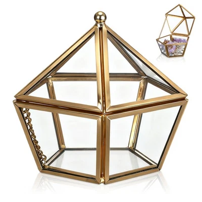 Vintage Glass Box Wedding Jewelrybox Boxjewelry Case - Image 1 of 4