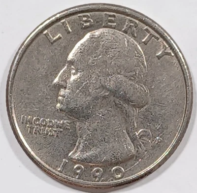 1990 P Washington Quarter Die Break Error Obverse - Image 1 of 4