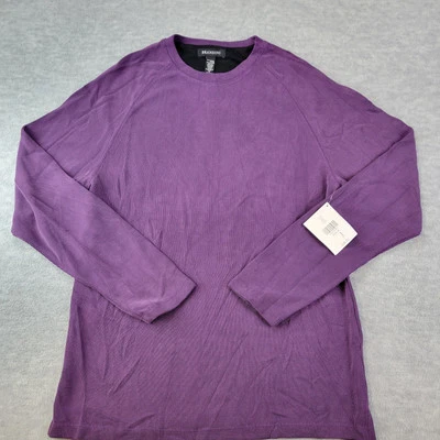 Brandini T-Shirt Crew Neck Ribbed Long Sleeve Purple Men's Size M NWT - Image 1 of 4