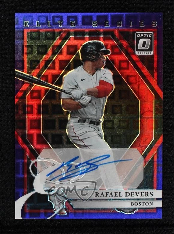 2022 Panini Donruss Optic Purple Pandora Prizm /8 Rafael Devers #ESS-RD Auto - Image 1 of 2