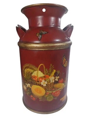 Vintage Farmhouse Milk Jug Jardinaire Vase Umbrella Stand Floral Rustic Decor - Image 1 of 4