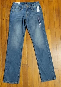 NWT Gap Girls Denim Jeans Straight Fit Size 14 Regular Adjustable Waist - Picture 1 of 11
