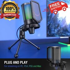 FIFINE USB RGB Condenser Microphone for PC Gaming Streaming Podcast