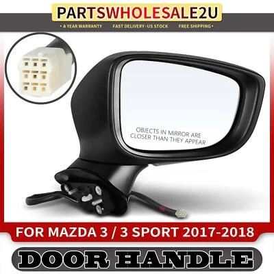 Nuevo espejo retrovisor plegable manual negro pasajero derecho con 5 pines para Mazda 3 3 Sport 17-18 Foto 1 de 4