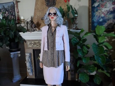 Nuevo Traje Falda Moschino CheapandChic Rosa Rubor con Blusa Interior Construida Talla 6 Foto 1 de 4