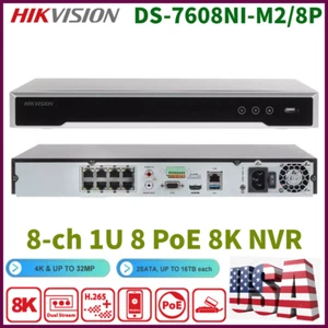 Grabadora de video en red Hikvision DS-7608NI-M2/8P 32 MP 8K 4K serie M 8 canales NVR de EE. UU. - Imagen 1 de 11