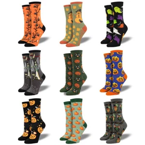 Halloween Creative Printed Funny Pumpkin Jacquard Socks Couple Lovers Socks /a - Picture 1 of 15