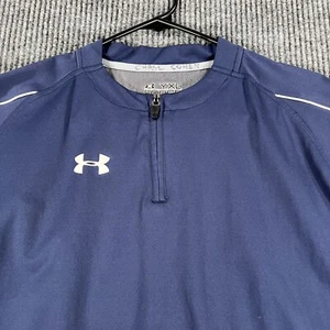 Under Armour Pullover Jacket Youth Boys XL Blue Long Sleeve 1/4 Zip Loose Fit - Picture 1 of 13