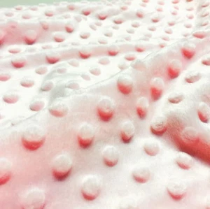 Supersoft Dimple DOT Cuddle Soft Fleece Fabric -59/150cm wide - BABY PINK plush - Picture 1 of 1
