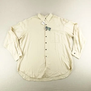 Vintage Reyn Spooner Shirt Mens Large Cream Beige Hawaiian Button Up Rayon NEW - Picture 1 of 12