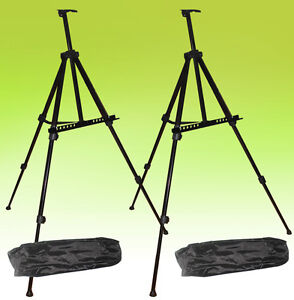 2 Pack Tripod Metal Easel Display Exhibition Folding Artist Adjustable Stand