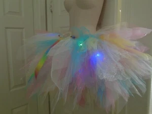 Custom Cotton Candy Tulle Tutu Hip Skirt with light kit by Violet Castle Costume - Picture 1 of 3