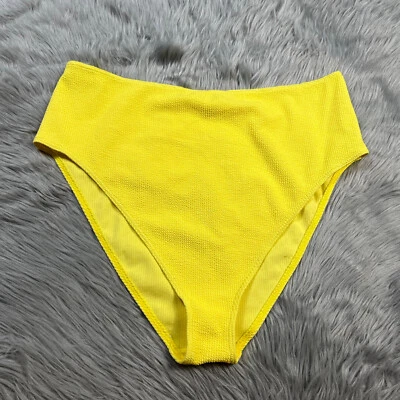 Pantalones de natación XXL de cintura alta acanalados arrugados amarillos diseño de Asos Foto 1 de 4