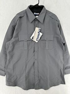 Blauer Shirt Men's Gray Classact 17.5 Long Sleeve Button Tactical Uniform 8900