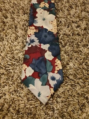 Corbata Alexander Lloyd Cuello Adulto Hombre X-Long Roja Floral 100% Seda Hecha en EE. UU. Foto 1 de 4