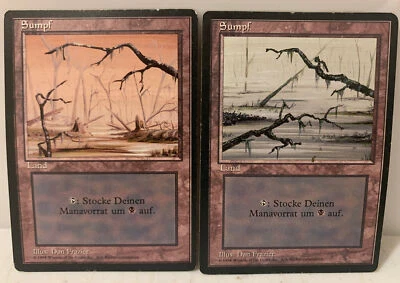 2 German MTG Swamp Land Mana Magic The Gathering 1994 Black CA100 - Image 1 of 4