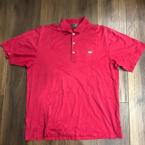 Amen Corner Masters Polo Shirt Mens Sz Large Red Short Sleeve Golf Pima Cotton - Picture 1 of 7