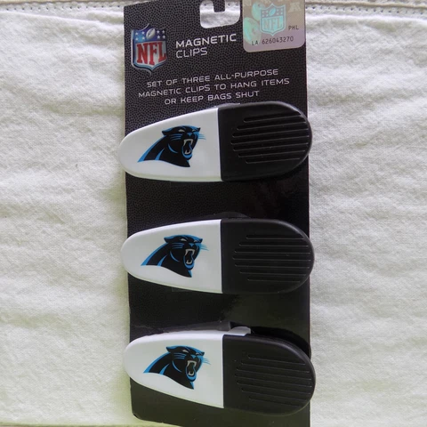 NFL Carolina Panthers Magnetic Clips Refrigerator Chips Mail All Purpose  3 Pack Cover