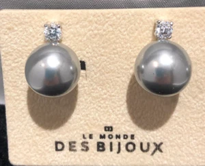 Ohrringe ohne Loch in Silber mit Kunstperlen - Schmuck Ottaviani Rom - Bild 1 von 2