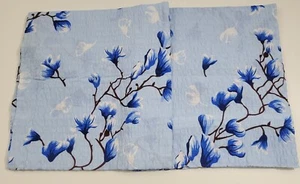 Set of Two Large Zippered Pillow Shams-Powder Blue with Floral Pattern-28" x 30" - Picture 1 of 10