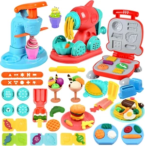Crelloci 3 in 1 Play Color Dough Kitchen Creations Set, Ice Cream Noodle - Picture 1 of 12