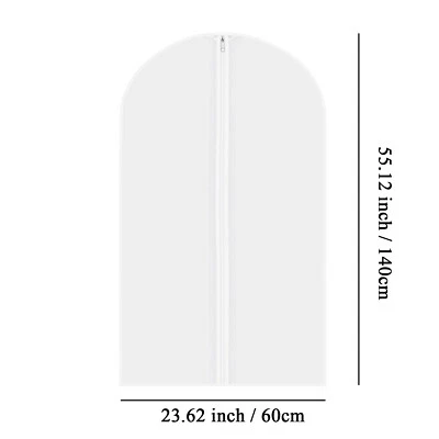 5Pcs Garment Bag Travel Suit Dress Storage Clear Cover Full Zipper Coat Carrier - Image 1 of 4