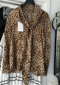 TOP LONG SLEEVE SIZE 14 New With Tags 100% Silk Witchery - Picture 1 of 7