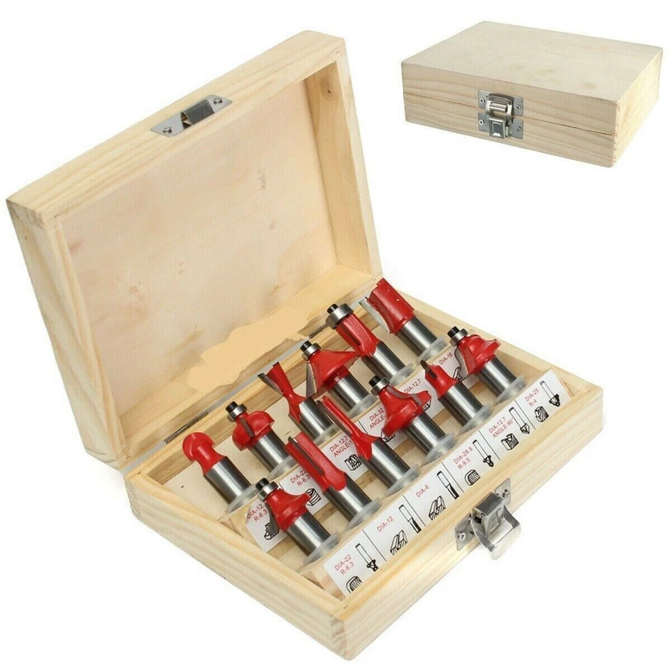 SET 12 FRESE FRESA PER LEGNO PER SCANALARE RIFILARE SANALATURE FRESATRICE 8 mm - Immagine 1 di 1