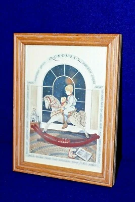 Framed Rocking Horse Print Under Glass with White Washed Oak Frame - Take a L@@K - Image 1 of 4