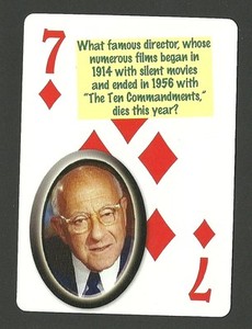 Cecil B. DeMille Director The Ten Commandments Neat Playing Card #9Y5