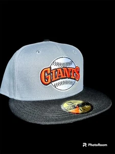 7 3/8 Grey UV New Era Exclusive San Francisco Giants Fitted Hat 80’s Logo - Picture 1 of 2