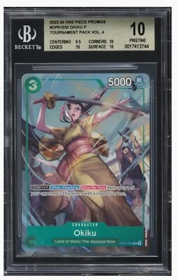 2022 👗 One Piece  (Promos) Okiku Winner OP01-035 Tournament Pack Vol.4, BGS-10 - Image 1 of 3