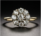 Vintage 2CT Round Lab-Creatd Diamond Flower Cluster Ring Gift 14K Yellow Gold FN