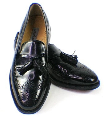 Zapatos para hombre JOHNSTON & MURPHY ARISTOCRAFT talla 9 mocasín borla cuero negro Foto 1 de 4