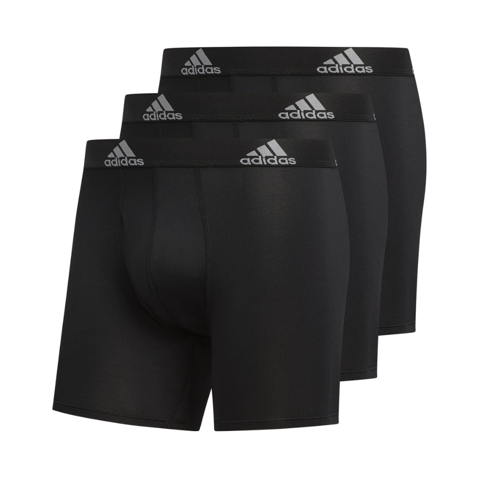 Adidas Men's Performance Underwear XL Boxer Brief 3-Pack Black/Black