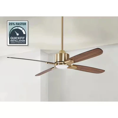 Chelia 56 In. Indoor Gold LED Ceiling Fan with Reversible Blades and Color Chang - Image 1 of 4
