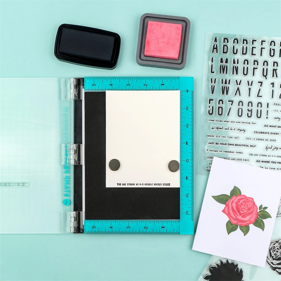 Stamping Tool Hinged Stamping Platform Stamp Positioner For Clear Stamps Craft - Image 1 of 4