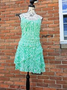 NWT Diane Von Furstenberg x Target Green & White Ruched Mini Dress – Size M (M/L - Picture 1 of 21