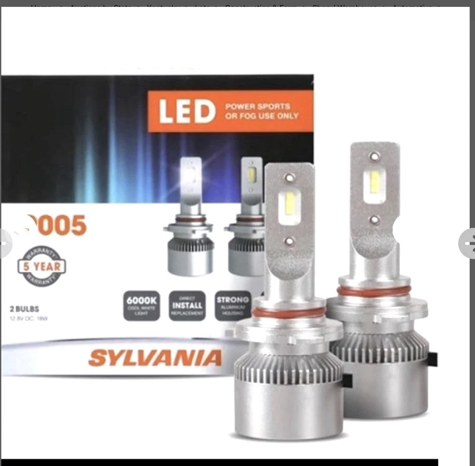 NEW SYLVANIA 9005 LED FOG & POWERSPORTS BULB, 2 PACK 600K Cool White Light - Image 1 of 4