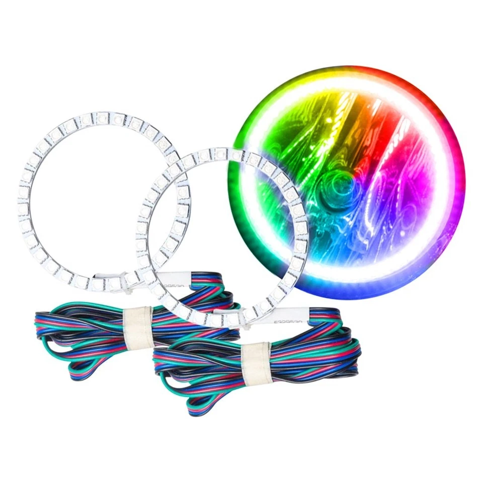 LED Fog Lights Halo Ring Lights ColorSHIFT For 2011-2013 Hyundai Veloster - Image 1 of 4