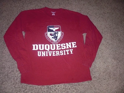 DUQUESNE UNIVERSITY red CHAMPION long sleeve shirt men's Medium - Image 1 of 3