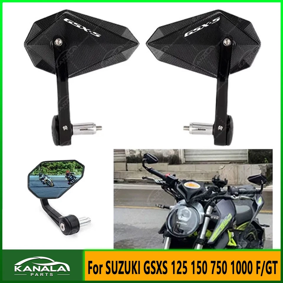 22MM CNC Handle Bar End Mirrors Rearview For SUZUKI GSXS 125 150 750 1000 F/GT Foto 1 de 4