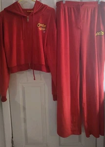Conjunto de 2 piezas de sudadera con capucha y pantalones de terciopelo Cheetos Red Hot Gráfico "Flamin' Hot", XL - Imagen 1 de 10