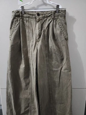 Everlane Pants Womens 6 Green Tourist Wide Chino Utility Organic Cotton Pockets - Image 1 of 4