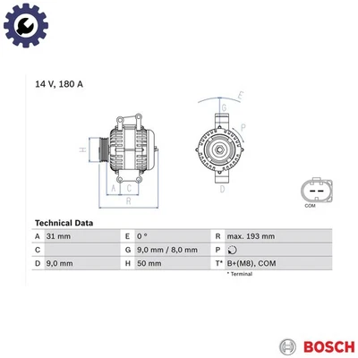 ALTERNATOR 0 986 083 220 FOR MERCEDES-BENZ R-CLASS CLK/Convertible M-CLASS/SUV - Image 1 of 4