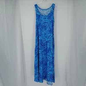 Soft Surroundings Maxi Dress Medium Blue Santiago Boho Stretch Beach Resort - Picture 1 of 14