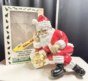 Barcana Babbo Natale seduto in fibra di vetro da interno/esterno decorazione natalizia da collezione - Foto 1 di 12