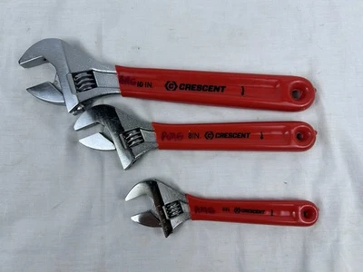 6 In., 8 In., and 10 In. Chrome Cushion Grip Adjustable Wrench Set (3-Piece) - Image 1 of 4