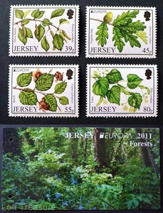 Jersey Stamps: "Europa CEPT - Trees" Presentation Pack 6 Value Mint Set 2011 - Picture 1 of 5