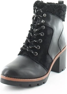 Botas con cordones de combate impermeables Naturalizer para mujer negras gamuza al aceite/cuero 7W - Imagen 1 de 4